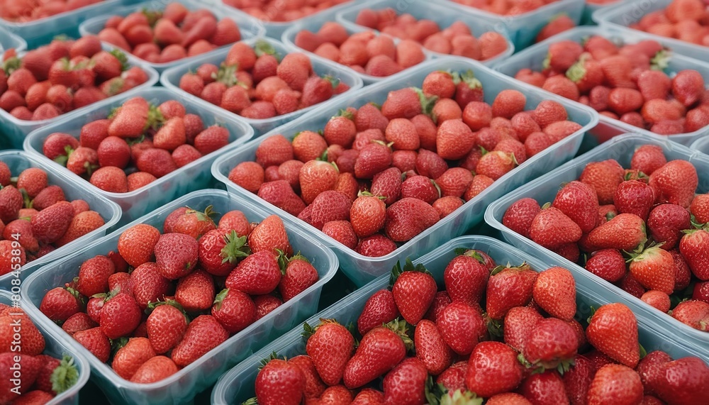 Strawberry Abundance: A Bountiful Harvest of Fresh Strawberries at a Local Market Strawberry Abundance: A Bountiful Harvest of Fresh Strawberries at a Local Market