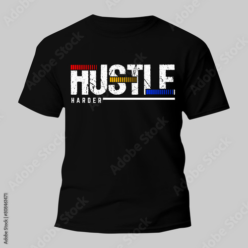 Hustle Harder Inspirational Quotes Slogan Typography for Print t shirt design graphic vector