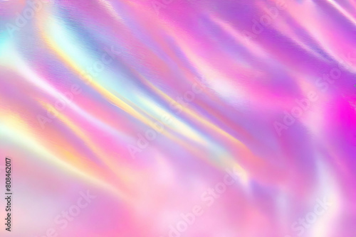 Blurred of ethereal pastel neon pink  purple  lavender  orange  yellow holographic metallic foil background