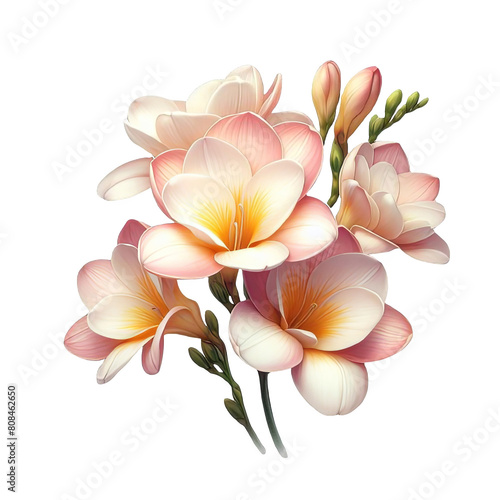 Freesia flower png isolated on transparent background