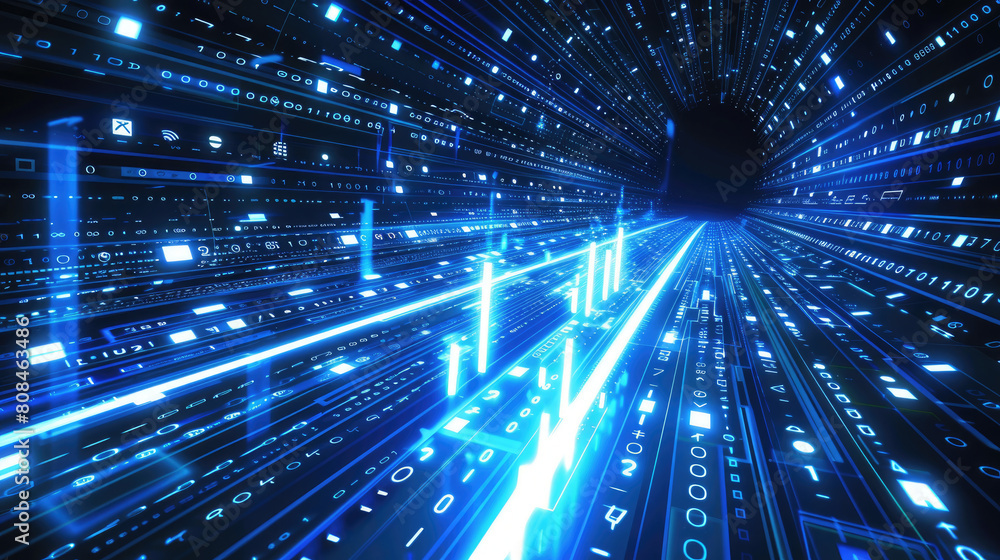 Fototapeta premium Dynamic Data Stream Background