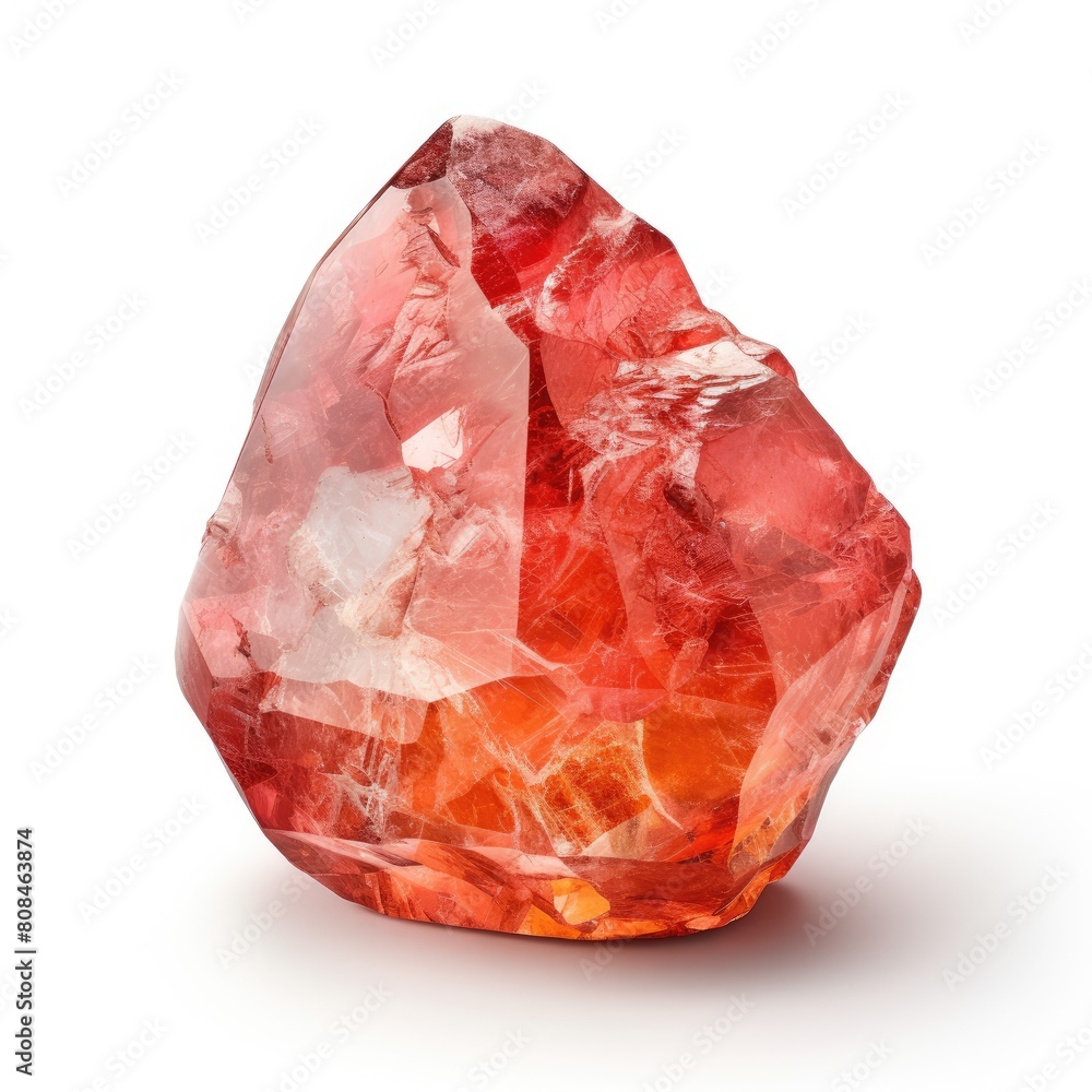 A shiny padparadscha nugget with a smooth, glossy surface and a soft pink orange hue, Ai Generated A shiny padparadscha nugget with a smooth, glossy surface and a soft pink orange hue, Ai Generated