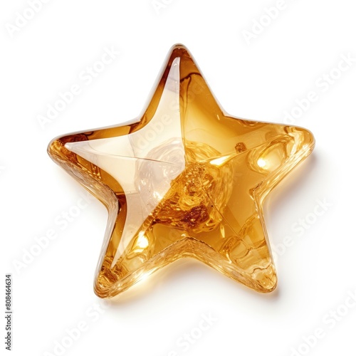 A shiny asterism nugget with a distinct star like pattern, isolated against a white background, Ai Generated photo