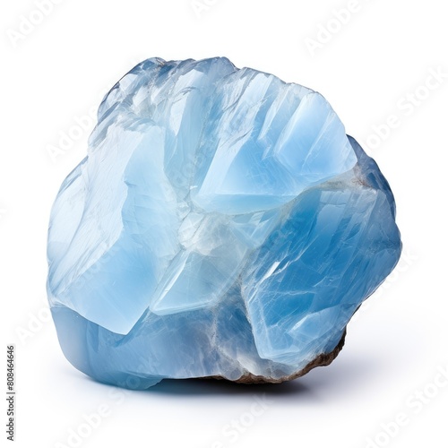 A shiny chalcedony nugget with a smooth and glossy surface, isolated on a white background, Ai Generated