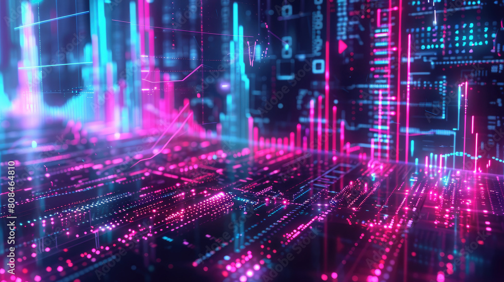 Neon Financial Market Analysis Bacjground Neon Financial Market Analysis Bacjground