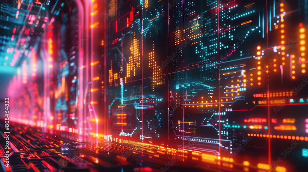 Neon Financial Market Analysis Bacjground