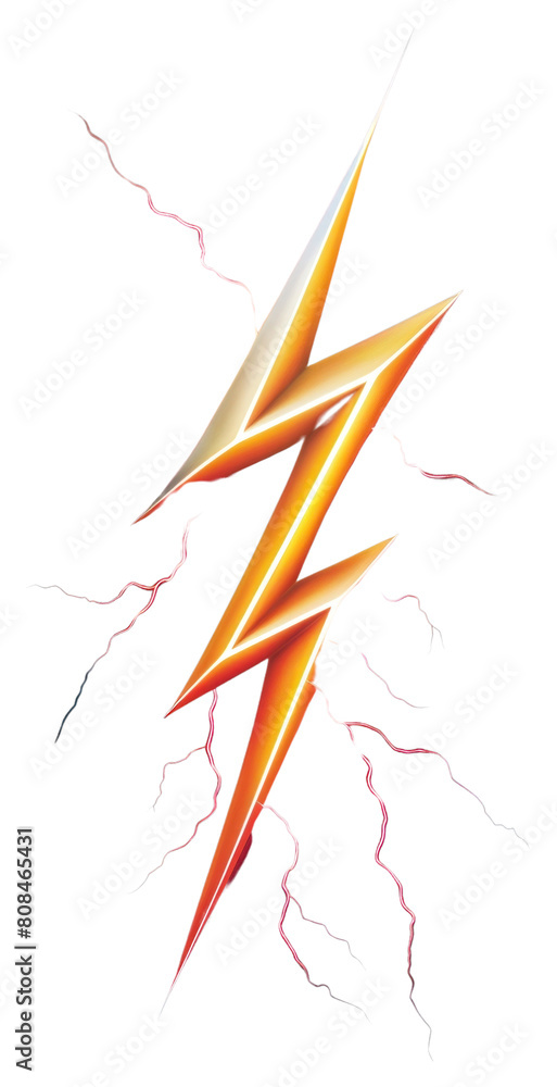 PNG A Thunder bolt isolated on clear solid background thunderstorm lightning night.