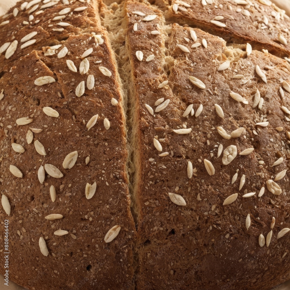 Fototapeta premium loaf of bread on wooden table