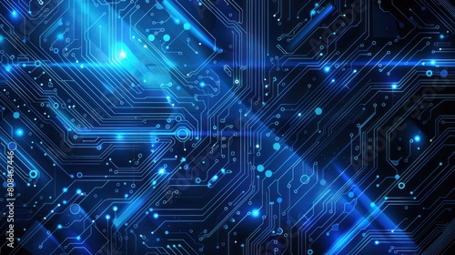 Circuit Board. Blue circuit wallpaper. Technology concept. High Tech Background