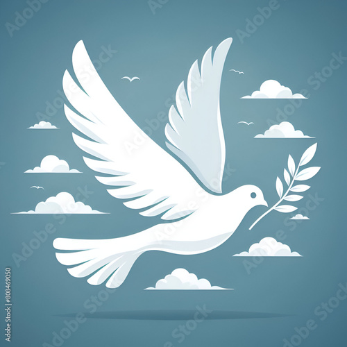 peace dove sky blue