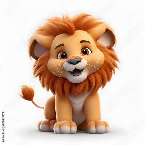 Digital technology 3D cute lion icon