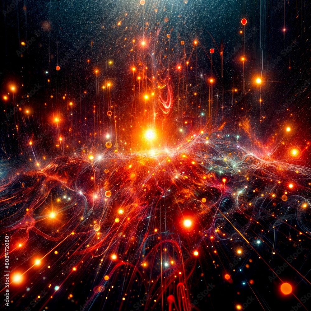 Fiery Sparks on Dark Background Fiery Sparks on Dark Background