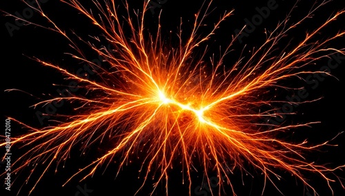 Fiery Sparks on Dark Background