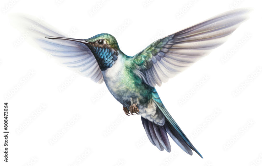 Obraz premium PNG Hummingbird flying animal white background wildlife.