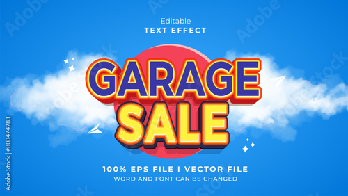 editable garage sale text effect.typhography logo