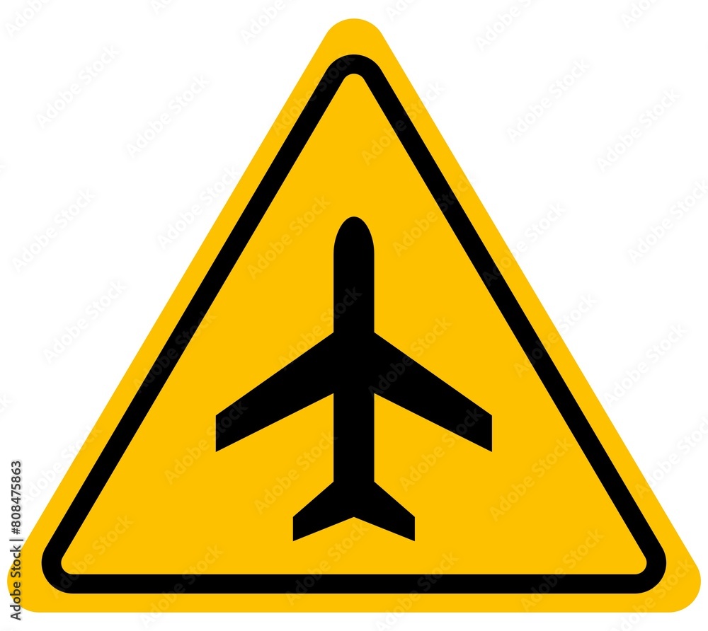 Plane warning sign background vector Plane warning sign background vector