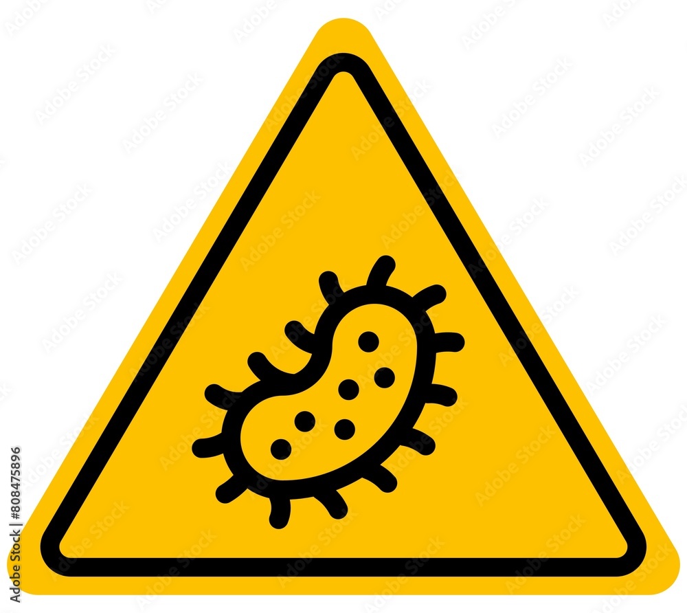 Bacteria microbiology warning sign background vector Bacteria microbiology warning sign background vector