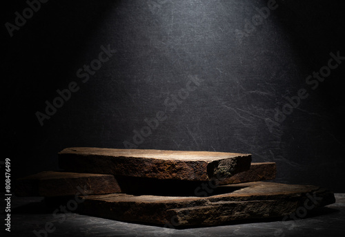 brown stones with texture for podium background