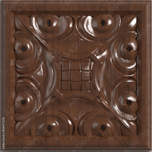 Luxury wood moalding wall design bas relief element photo