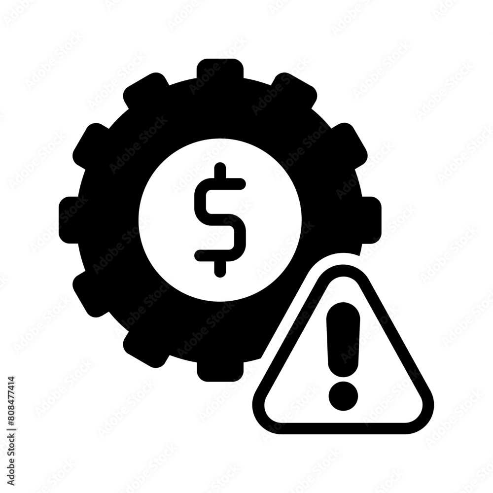 Vector solid black icon for Cost risk Vector solid black icon for Cost risk