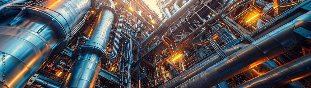 An industrial structure with pipes and catwalks, the metal surfaces reflecting the light and adding to the industrial feel 8K , high-resolution, ultra HD,up32K HD An industrial structure with pipes and catwalks, the metal surfaces reflecting the light and adding to the industrial feel 8K , high-resolution, ultra HD,up32K HD