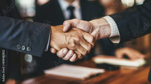 Successful Business Handshake in Office Meeting