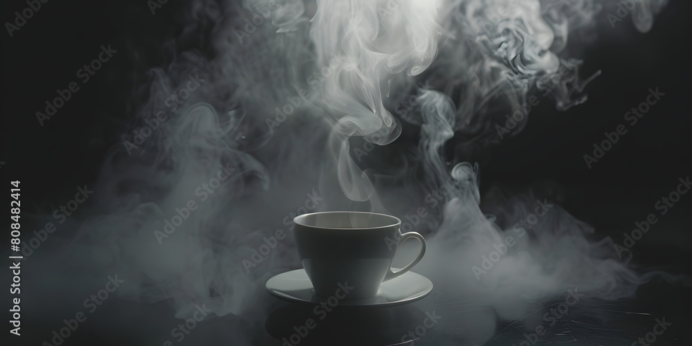 Café recémcoado com vapor subindo da xícara