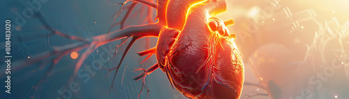 A series of high-resolution, digital 3D illustrations depicting various human anatomical, heart graphic photo