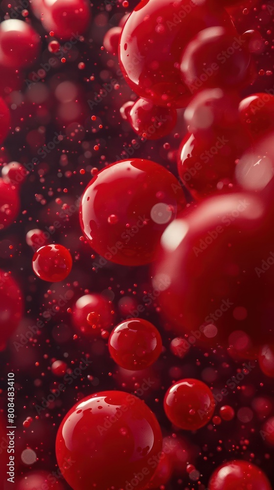 A Colorful and Creative Photo Composition with Red Bubbles A Colorful and Creative Photo Composition with Red Bubbles