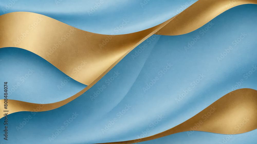Abstract volume waves background illustration - Pale blue and gold color gradient texture, shimmering colors, banner, web design backdrop wallpaper. Abstract volume waves background illustration - Pale blue and gold color gradient texture, shimmering colors, banner, web design backdrop wallpaper.