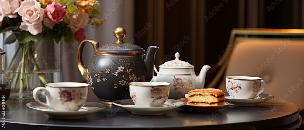 Obraz premium A Tea set in Japanese style