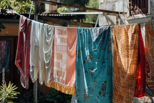 clothes drying outside, cleaning