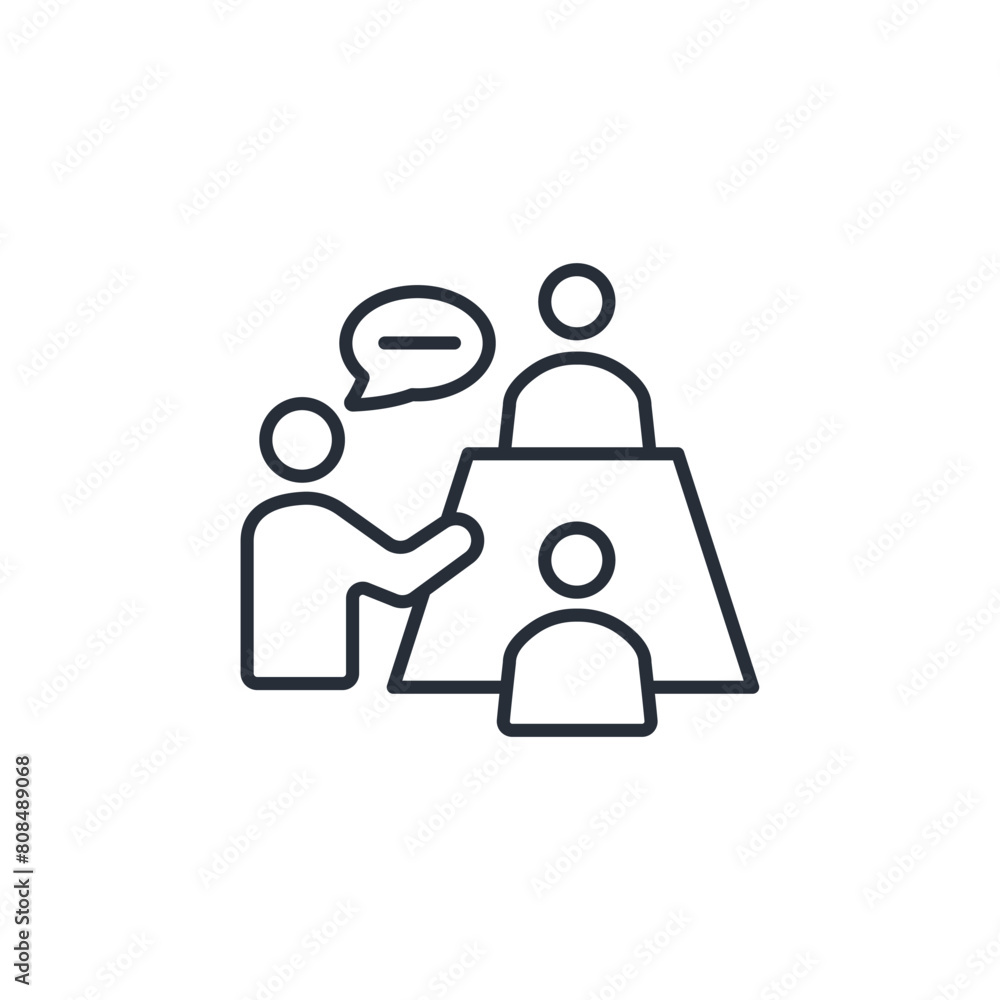 Interview icon. vector.Editable stroke.linear style sign for use web design,logo.Symbol illustration. Interview icon. vector.Editable stroke.linear style sign for use web design,logo.Symbol illustration.
