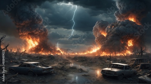 Illustration of The Apocalyptic Doomsday. Wallpaper Background