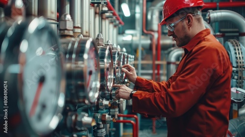 Wallpaper Mural  geothermal engineer monitoring the gauges of a power plant,  Torontodigital.ca