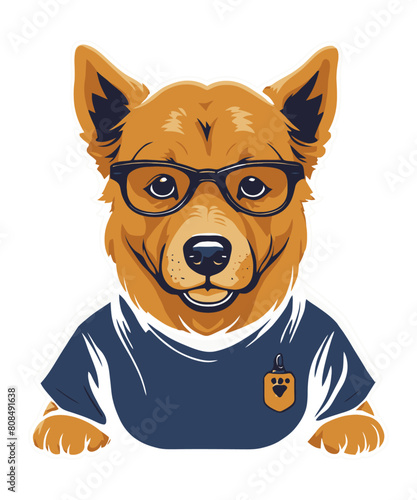 Cute school dog vector illustration