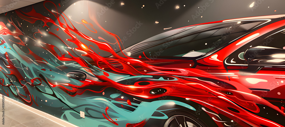 background with car. Generative AI background with car. Generative AI