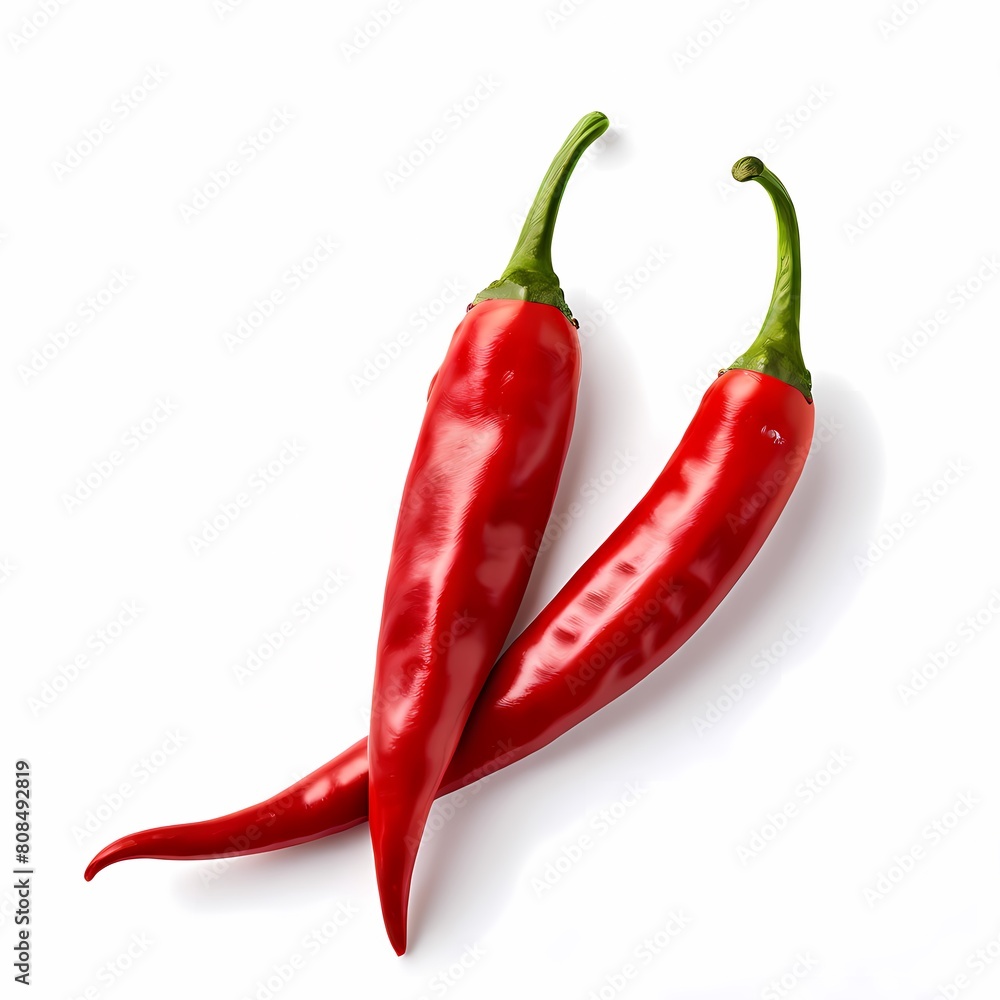 Chilli pepper vegetable white background, Ai Generated