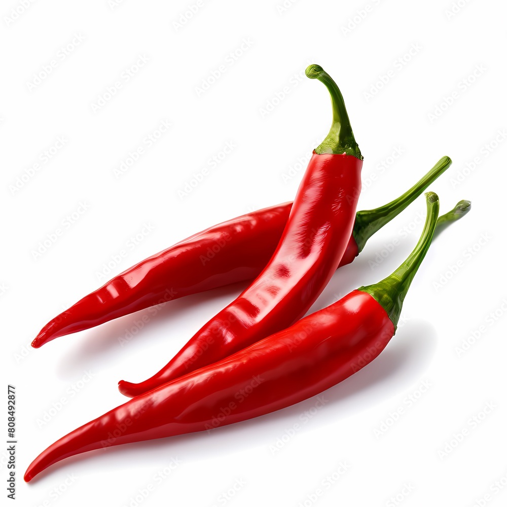 Chilli pepper vegetable white background, Ai Generated