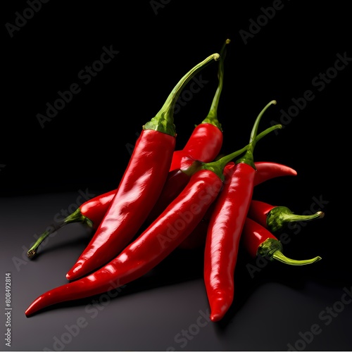 Chilli pepper vegetable dark background, Ai Generated