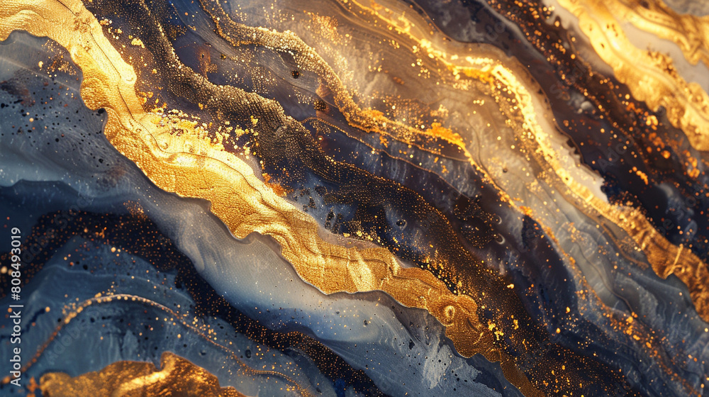 Luxurious art background in an abstract oil painting with gold and sapphire textures. Luxurious art background in an abstract oil painting with gold and sapphire textures.