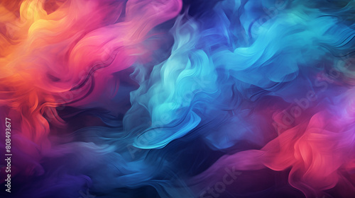 Vibrant Whispers: Illustration of Colorful Smoke Dance