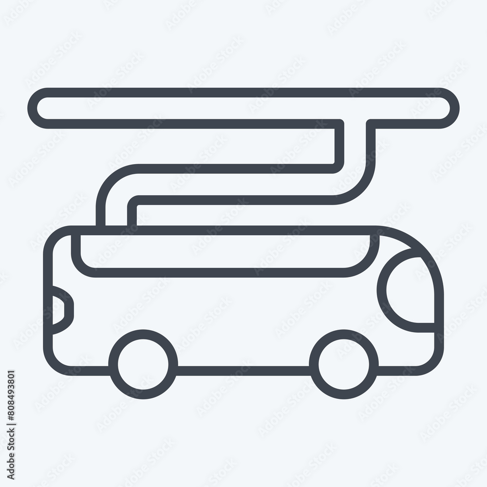 Icon Electric Bus. related to Smart City symbol. line style. simple design illustration Icon Electric Bus. related to Smart City symbol. line style. simple design illustration