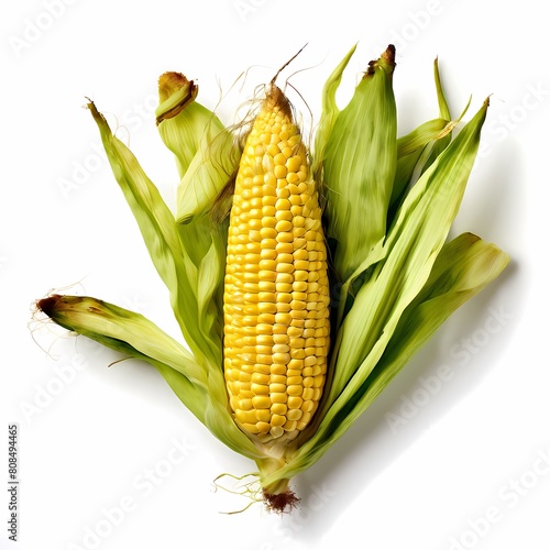 Flint corn vegetable white background, Ai Generated