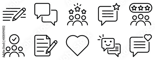 Detailed Feedback Icon Set in Line Style