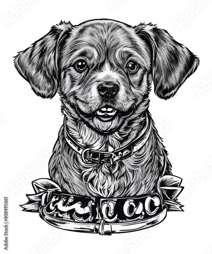 Cute school dog vector illustration