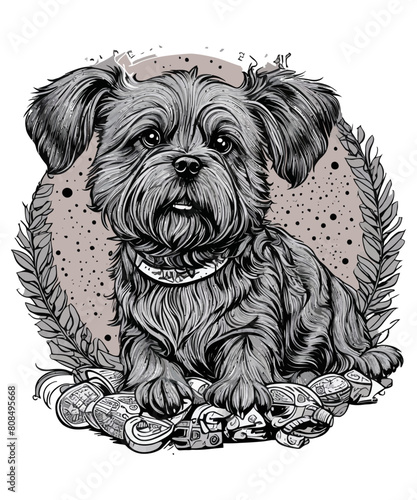 Cute school dog vector illustration