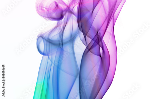 Abstract smoke. Many colors on a white background.