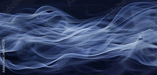 Graceful ripples in elegant indigo smoke waves evoke a deep sense of tranquility.