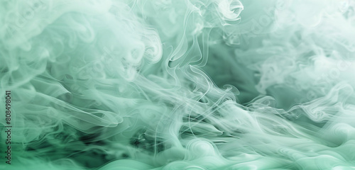 Mint green smoke waves swirl refreshingly, perfect for vibrant and lively designs.